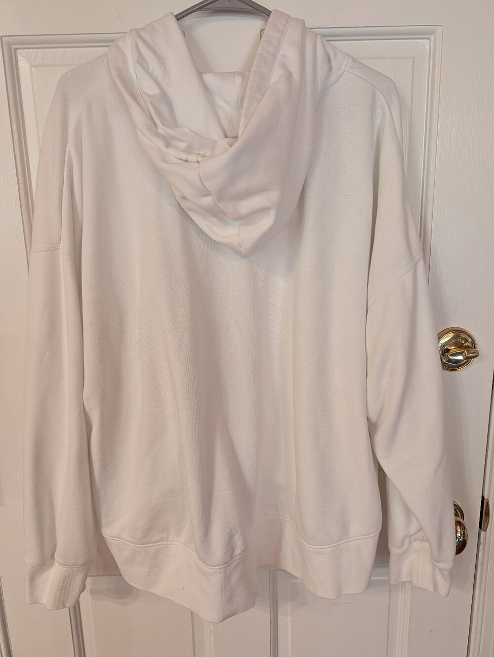Nike Women's Essential Fleece White Cropped Hoodie High Low Hem Size XXL - Picture 8 of 8